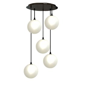 Moderner Kronleuchter Illuminando PALLINA SP TO 5 NR G9 LED, Metall-Glaskugel-Pendelleuchte