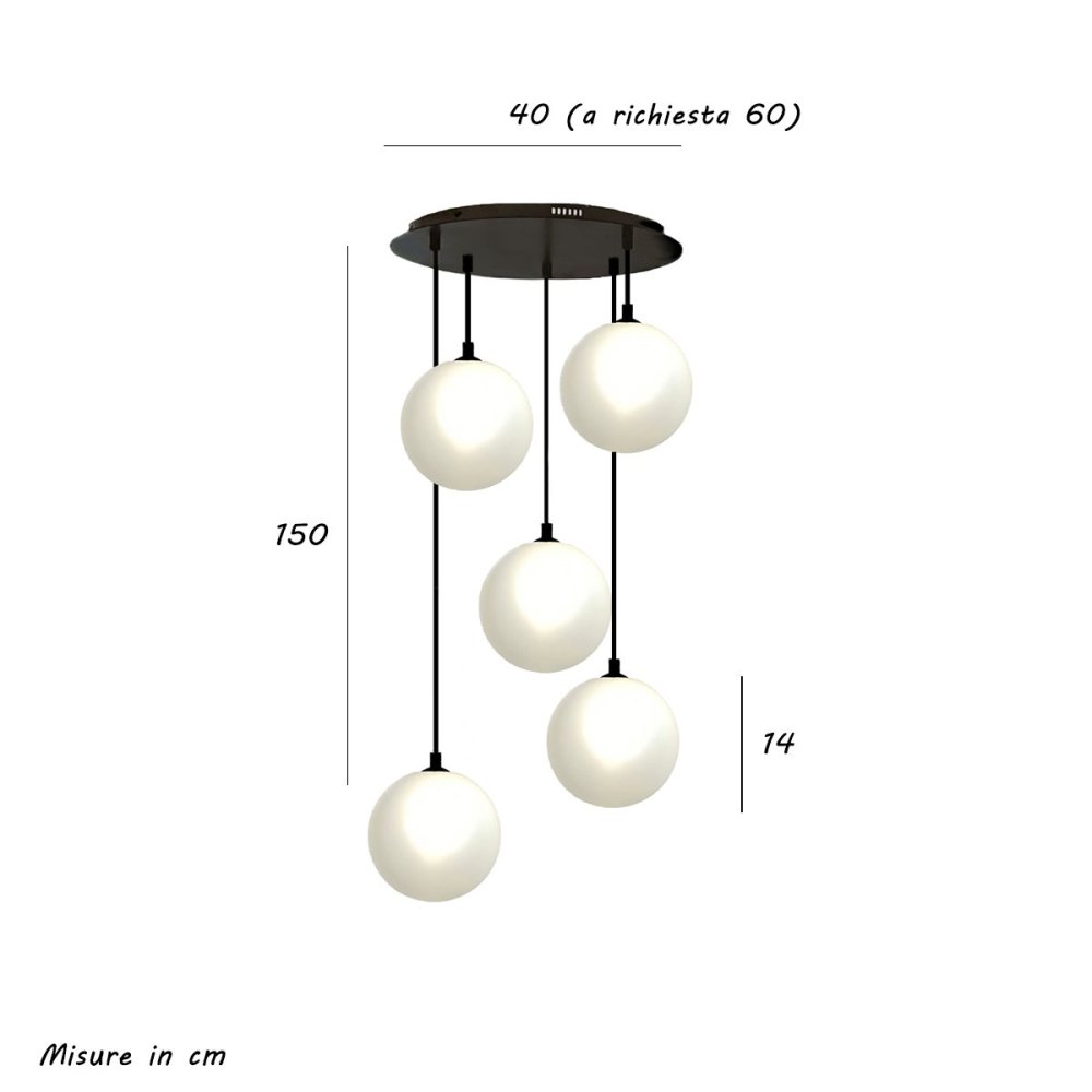 Lampadario moderno Illuminando PALLINA SP TO 5 NR G9 LED