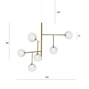 Araña Illuminando BOLLE SP6 G9 LED metal dorado