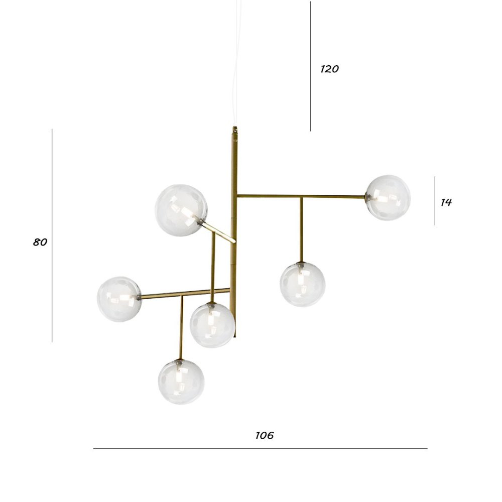 Araña Illuminando BOLLE SP6 G9 LED metal dorado