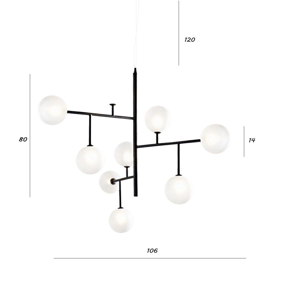 Moderner Kronleuchter Illuminando BOLLE SPBOLLE9NRST G9 LED