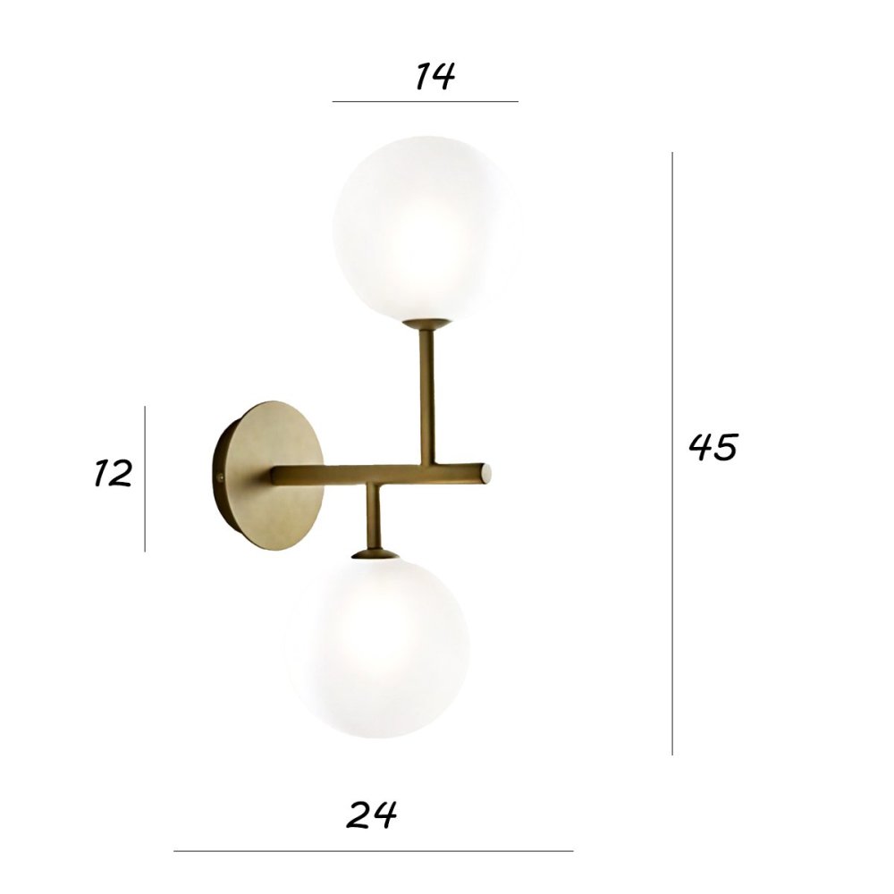 Klassische Wandleuchte Illuminando BOLLE AP 2 OR