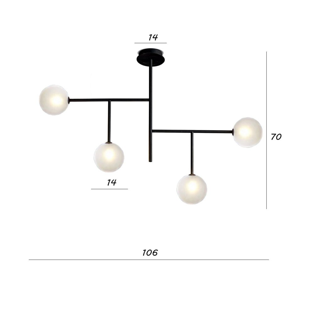 Moderne Deckenleuchte Illuminando BOLLE PLBOLLE4NRTR G9 LED