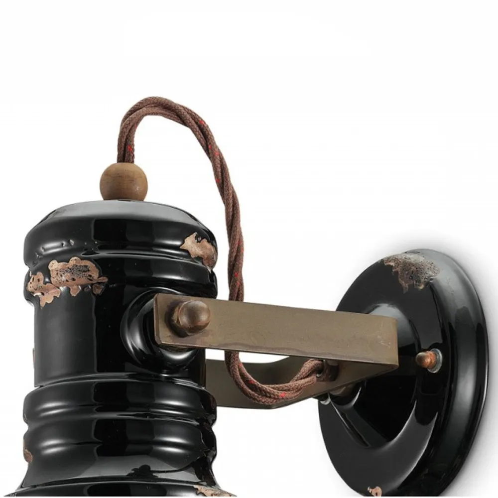 Ferroluce Retrò INDUSTRIAL C1693 E27 Applique LED en céramique