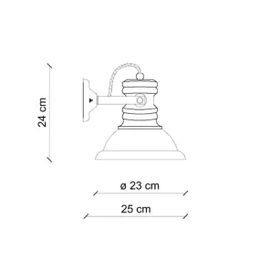 Ferroluce Retrò INDUSTRIAL C1693 E27 LED-Keramik-Wandleuchte