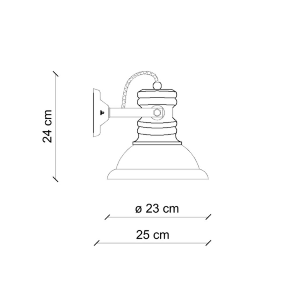 Ferroluce Retrò INDUSTRIAL C1693 E27 Aplique LED cerámico