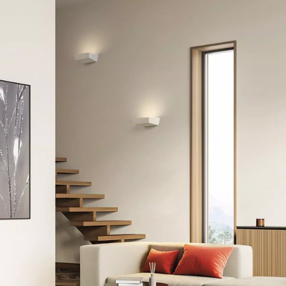 Sforzin Gips-Wandleuchte ANCHISE T374 GX53 LED-Beleuchtung