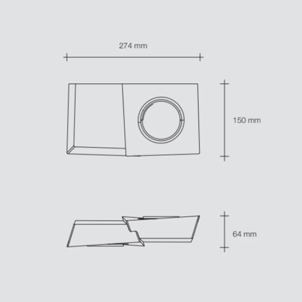 Sforzin ANCHISE T375 GX53 aplique LED de yeso