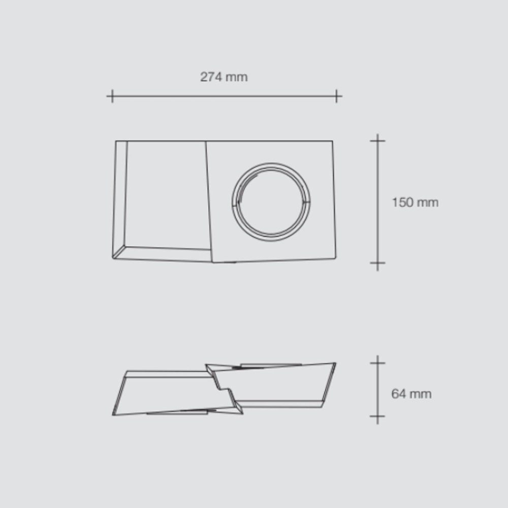 Sforzin ANCHISE T375 GX53 applique LED en plâtre
