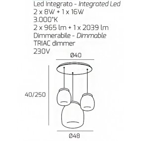 Top Light moderner Kronleuchter DRUM 1192 BI S3 TMIX