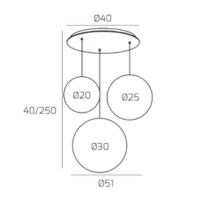 Lampadario moderno Top Light BIG ECLIPSE 1194 BI S3 TMIX MC