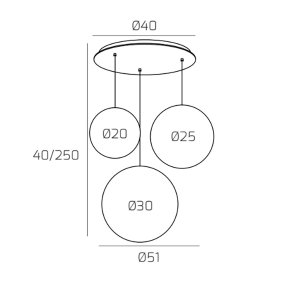 Lustre moderne Top Light BIG ECLIPSE 1194 BI S3 TMIX MC