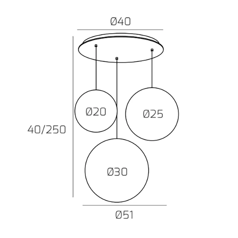 Lampadario moderno Top Light BIG ECLIPSE 1194 BI S3 TMIX MC