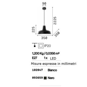 Lampadario moderno Ideal Lux MOBY SP1 102047 093659 E27 LED