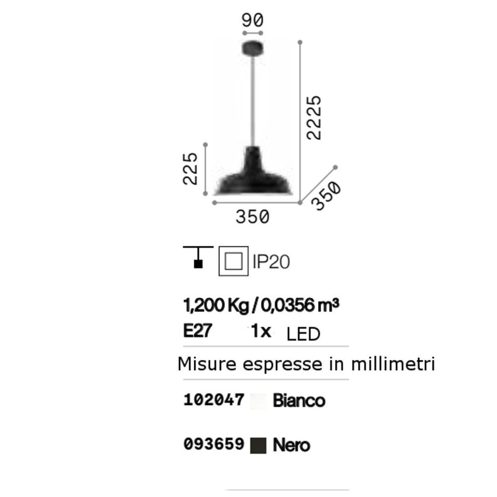 Lampadario moderno Ideal Lux MOBY SP1 102047 093659 E27 LED