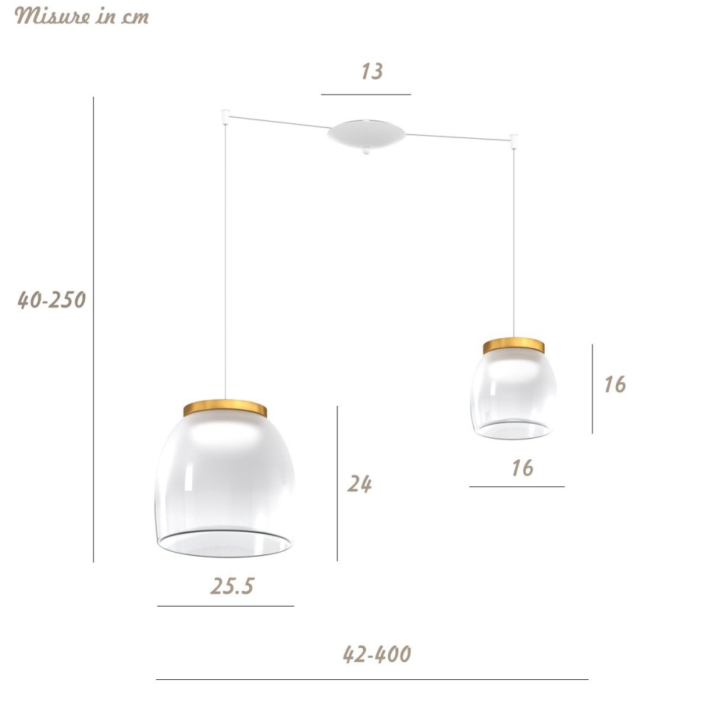 Lustre moderne Top Light DRUM 1192 BI S2 SMIX OO