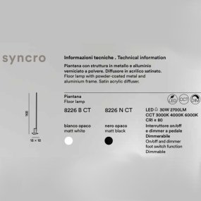 Die moderne Stehleuchte Perenz beleuchtet die SYNCRO 8226 LED