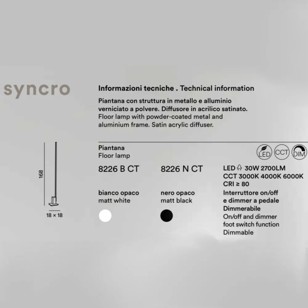 Perenz illumine le lampadaire moderne à LED SYNCRO 8226
