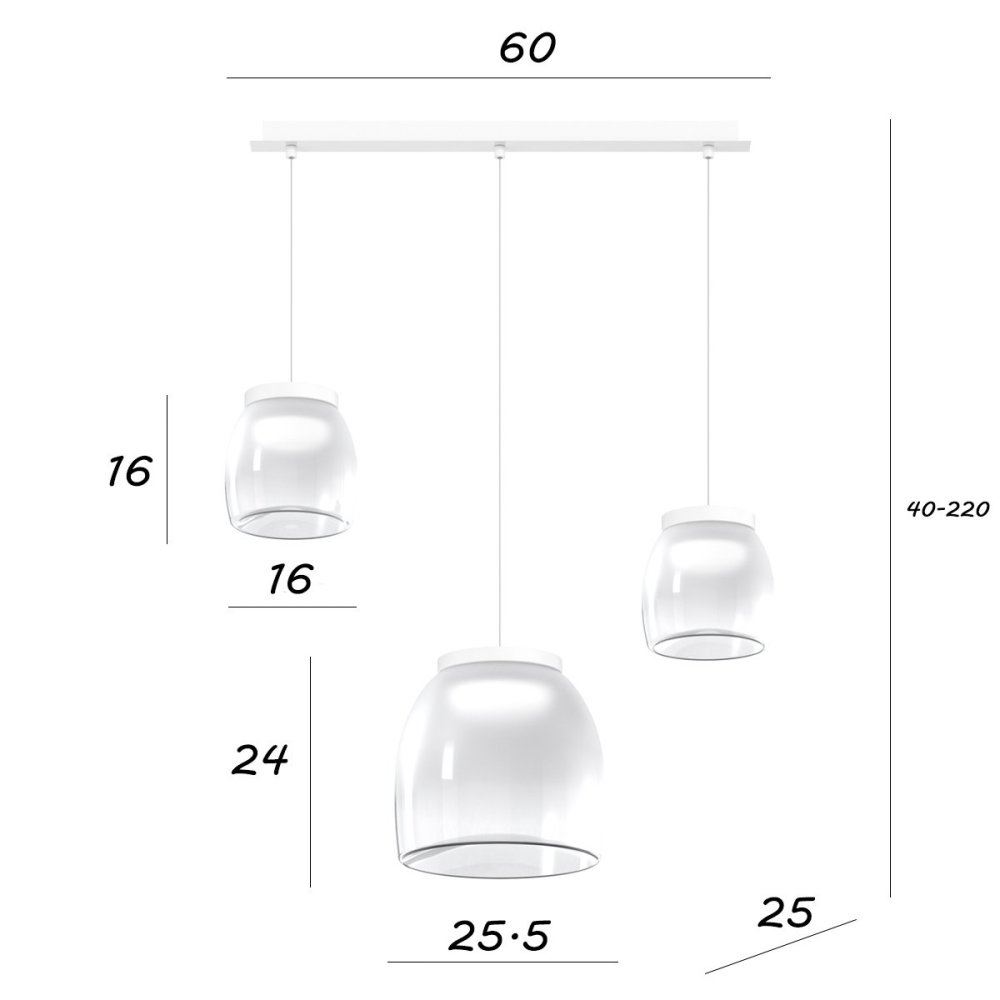 Lampadario moderno Top Light DRUM 1192 BI S3 RMIX BI