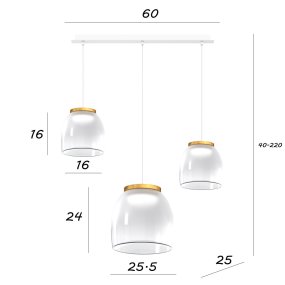 Lámpara de araña moderna Top Light DRUM 1192 BI S3 RMIX OO