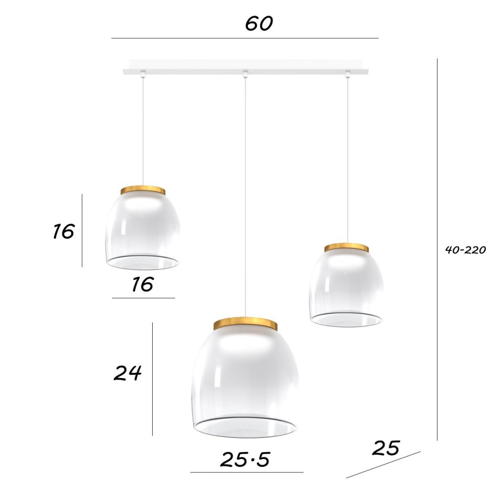 Lampadario moderno Top Light DRUM 1192 BI S3 RMIX OO