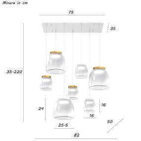 Lustre moderne Top Light DRUM 1192 BI S7 RMIX BO