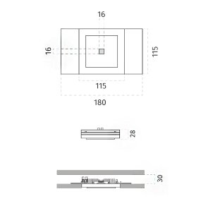 Einbaustrahler aus Gips 9010 Belfiore MINILED QUADRO 4249 R