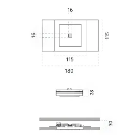 Spot encastrable en plâtre 9010 Belfiore MINILED QUADRO 4249 R