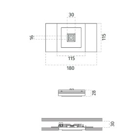 Einbaustrahler aus Gips 9010 Belfiore MINILED SQUARE 4250 R