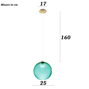 Lustre en verre vert Due P VELVET 2720 SG