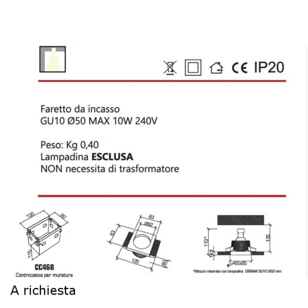 Belfiore 0026 35 Spot LED GU10 en plâtre