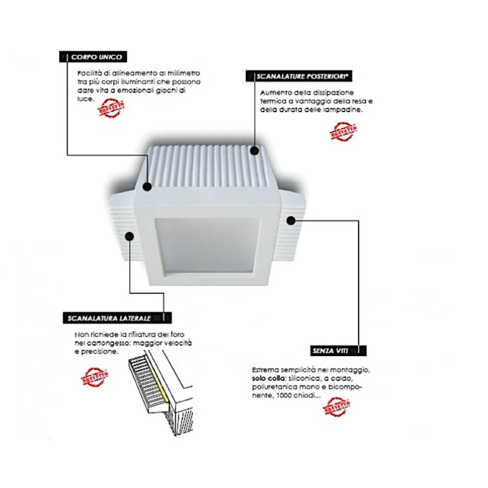 Belfiore 0026 35 Foco LED de yeso GU10