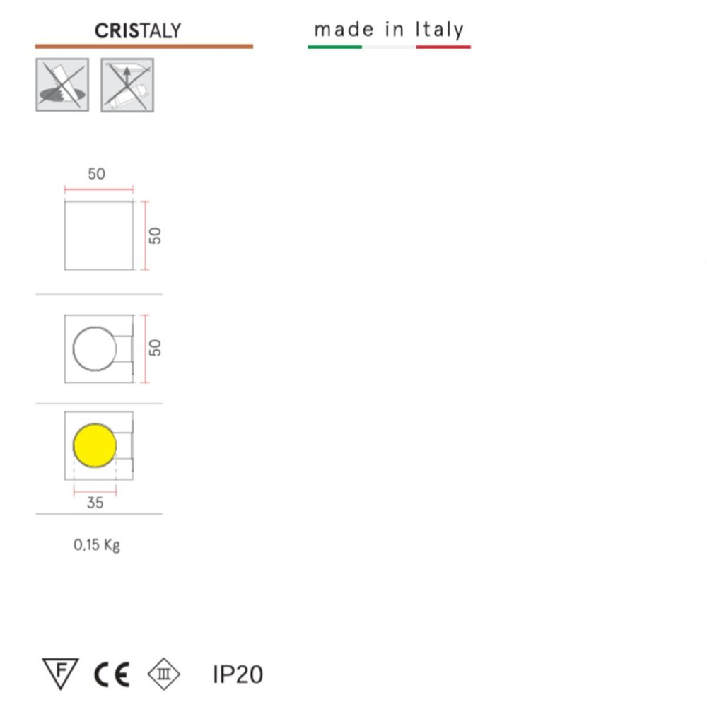 Belfiore 2451 GU4 LED-Wandleuchte aus Gips