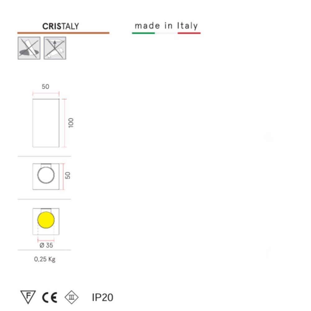 Applique gesso Belfiore 2533 GU4 D35 LED