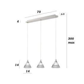 Promoingross LED-Kronleuchter CONY S3TR