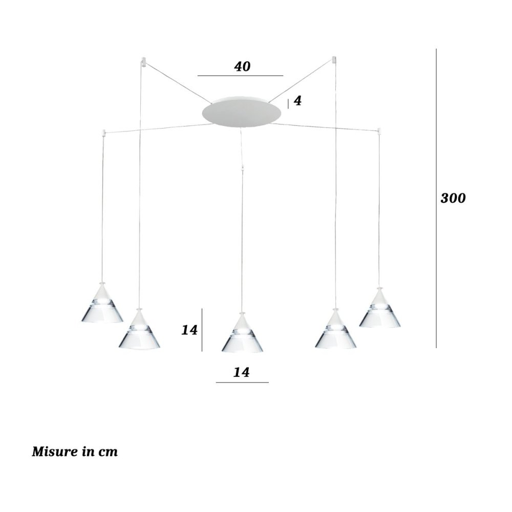 Promoingross LED-Kronleuchter CONY S5A WH