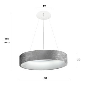 Lampadario Promoingross AURORA S80 SF FOGLIA ARGENTO CCT