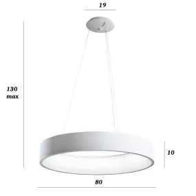 Lampadario Promoingross AURORA S80 WH BIANCO OPACO CCT