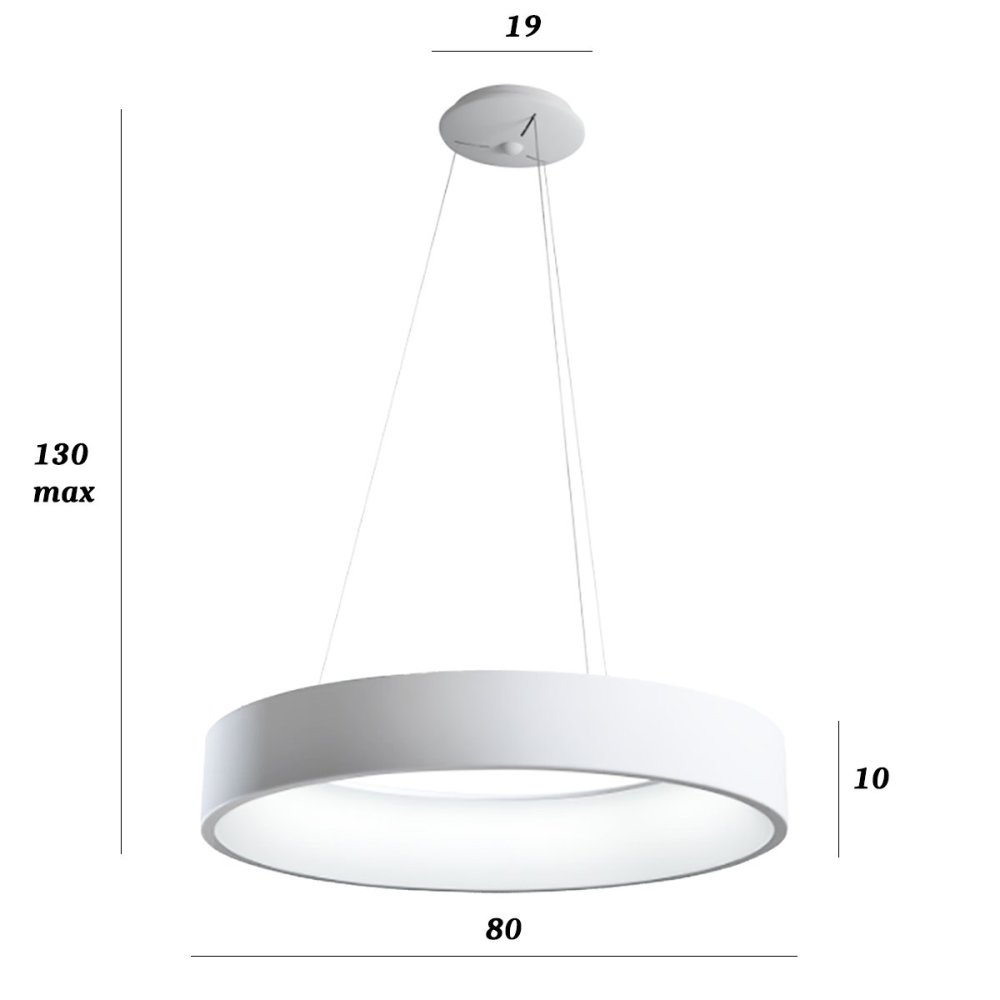 Promoingross Kronleuchter AURORA S80 WH MATT WHITE CCT