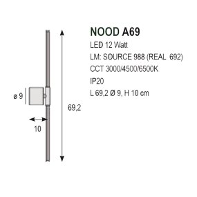 Promoingross applique murale LED NOOD A69 LED CCT