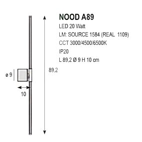 Promoingross LED-Wandleuchte NOOD A89 LED CCT