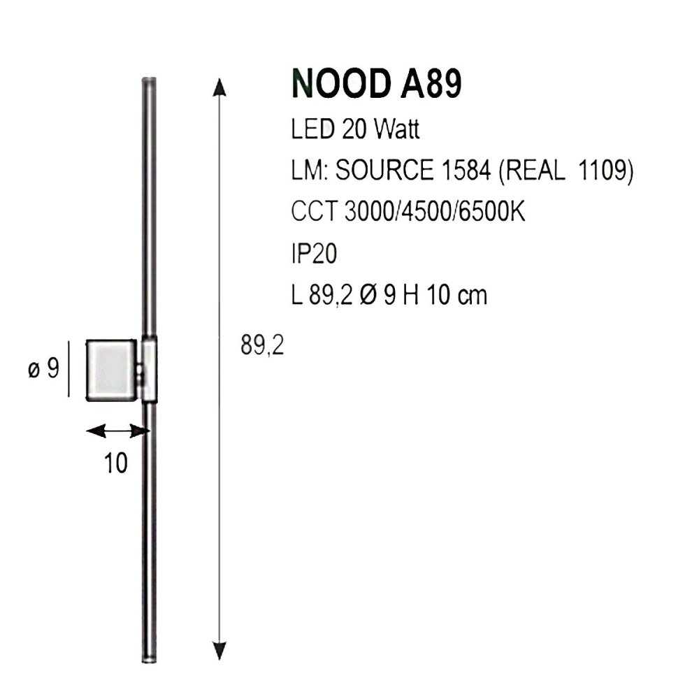 Promoingross aplique led NOOD A89 LED CCT