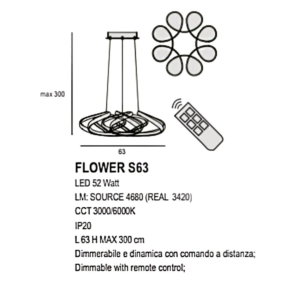 Lampadario led Promoingross FLOWER S63