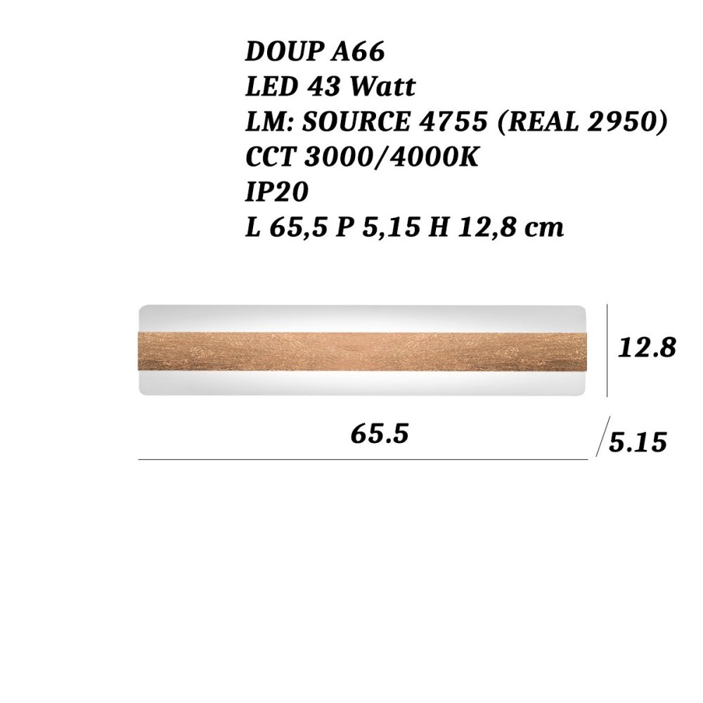 Promoingross DOUP A66 RF LED CCT aplique de pared