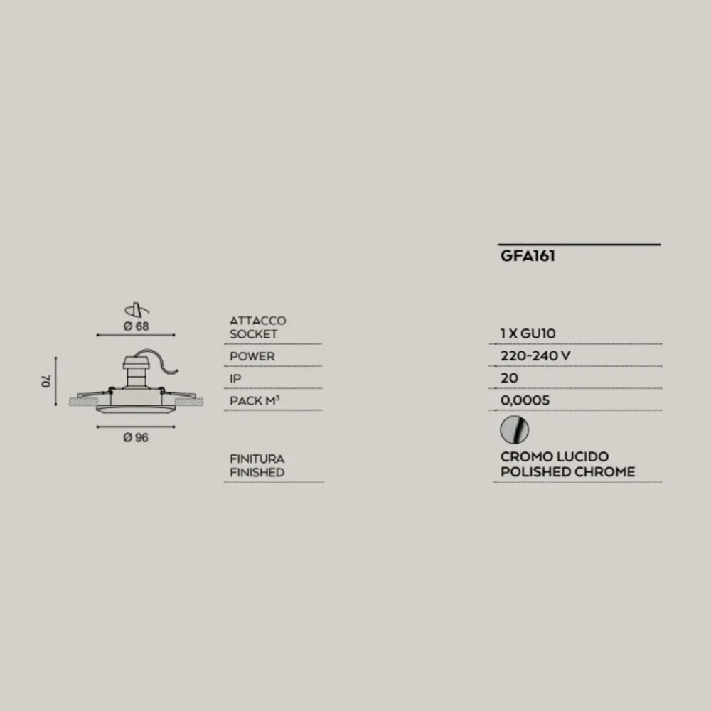 Gea Led JANUS R GFA161 GU10 Foco LED empotrable de aluminio