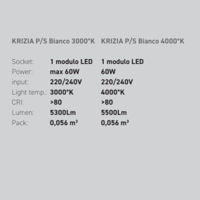 Plafoniera led Gea Luce KRIZIA PS 60W 3000K 4000K