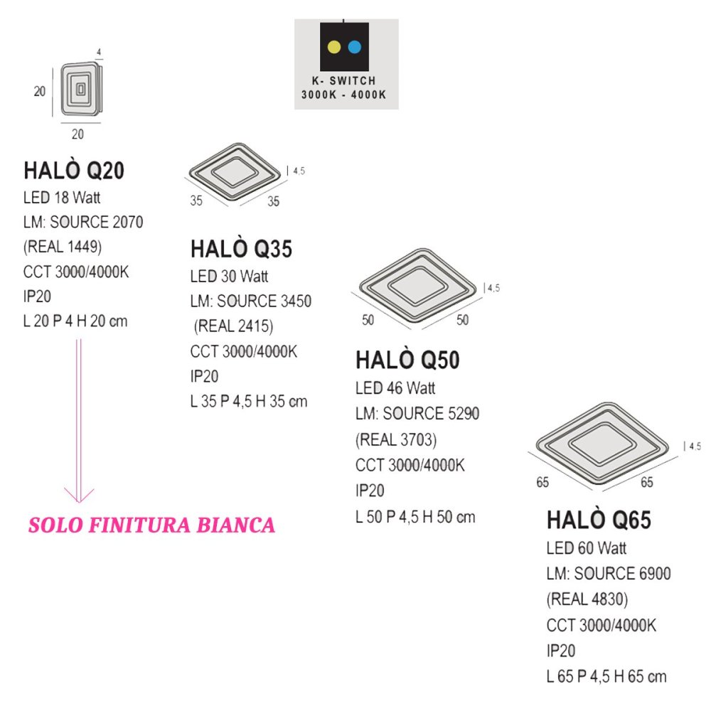 Plafoniera moderna Promoingross HALO Q WH LED CCT