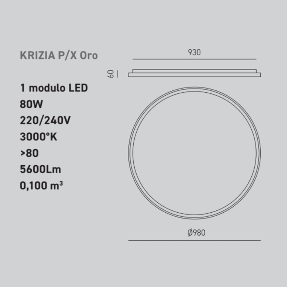 Gea Luce LED-Deckenleuchte KRIZIA PX O 80W