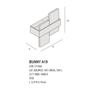 Promoingross Aplique LED CCT BUNNY A23