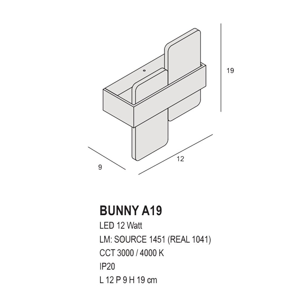 Applique Promoingross BUNNY A23 LED CCT